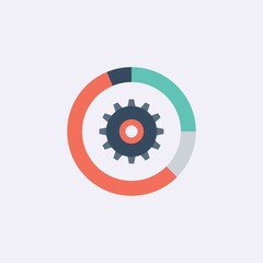 colored flat chart icon. infographic modern vector illustration. Pixel Perfect