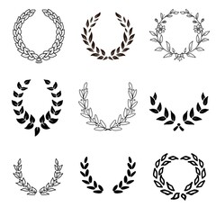 Obraz premium painted laurel wreath black and white style
