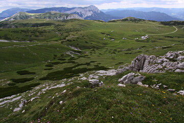 Fototapeta na wymiar View of Schneealpe from Windberg in Styria, Austria, Europe 