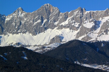 Fototapeta na wymiar View of Hoher Dachstein from Schladming,Styria,Austria,Europe 