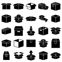 Box icon, set package  logo isolated on white background