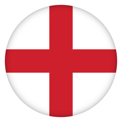 Obraz premium Glass light ball with flag of England. Round sphere, template icon. English national symbol. Glossy realistic ball, 3D abstract vector illustration highlighted on a white background. Big bubble.