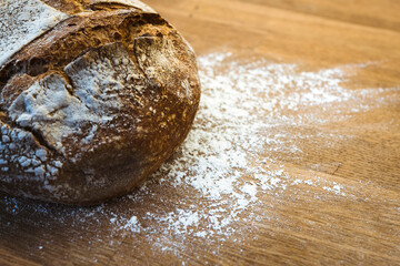 bread on wooden table