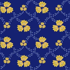 Rolgordijnen naadloze vector bloem ontwerppatroon op background © Parth Patel