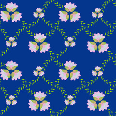Obraz premium seamless vector flower design pattern on background