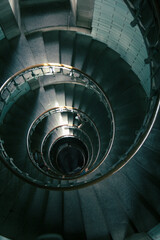 circular staircase in the interior lighthouse of Brittany