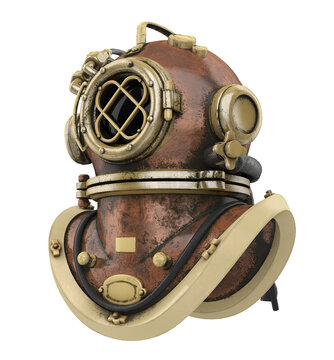 Old Diving Helmet Isolated