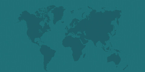 Digital illustration of a flat World Map on a green background.