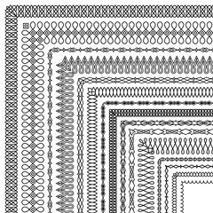 Vector collection of modern angled linear brushes