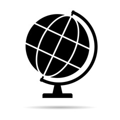 Globus map icon, Earth globe symbol, travel to world, plated for web, logo, website vector illustration