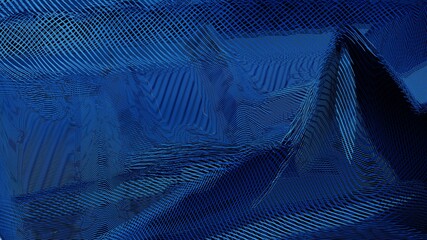Fototapeta na wymiar 3d Abstract Lines Data Technology Background Wallpaper in Deep Blue Color