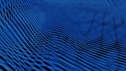 Naklejka na ściany i meble 3d Abstract Lines Data Technology Background Wallpaper in Deep Blue Color
