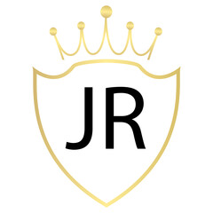 JR Letter Logo Design With Simple style