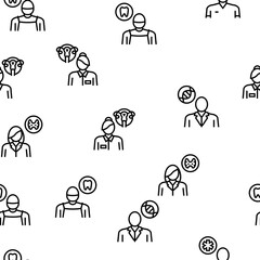 Medical Speciality Vector Seamless Pattern Thin Line Illustration