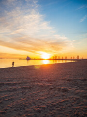 Midnight sun over the sea