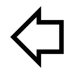 Left arrow symbol icon vector for web and application in a black flat color pictogram illustration
