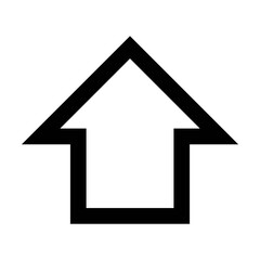 Up arrow symbol icon vector for web and application in a black flat color pictogram illustration