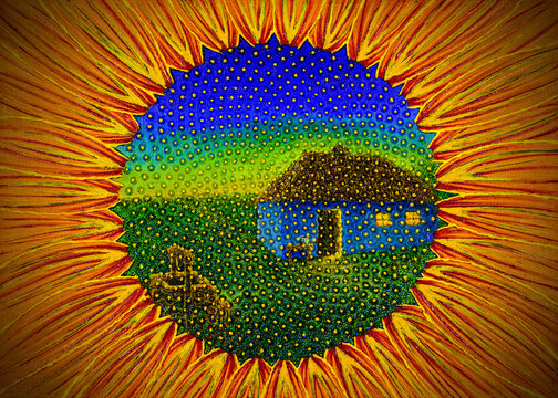 Parent's Nest.
Beginning of life. 
Childhood.
Sunflower, as a memory of the parental home and childhood,
warms the rest of life.
Homeland.
The magnet of all subsequent Life
