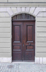 external wooden entrance doors to houses