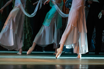 Closeup of dancing ballet couple