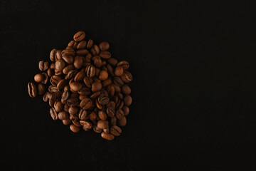 Coffee beans. Isolated on a black background.