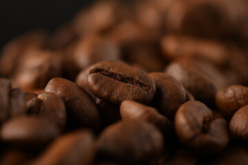 Coffee beans. Isolated on a black background.