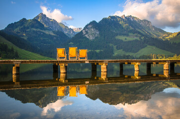 Schwarzsee, Lac noir, canton de Fribourg, Suisse
