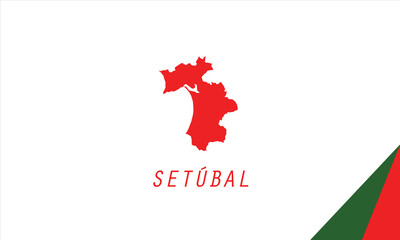 Setubal map Portugal region vector illustration.