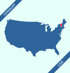 Vermont highlighted on USA map