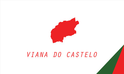 Viana do Castelo map Portugal region vector illustration.