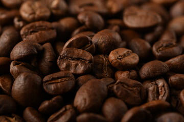 Coffee beans. Isolated on a black background.