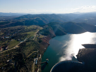 Aerial view of Kardzhali Reservoir, Bulgaria