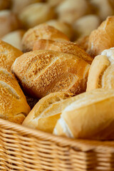 Bread in basket.