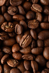 Coffee beans. Isolated on a black background.
