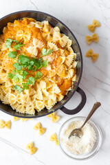 Pasta With Sweet Potatoes, Parsnip Sauce and Parmesan