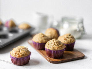 Eggplant and Cheddar Cheese Baked Muffins, Flat Lay