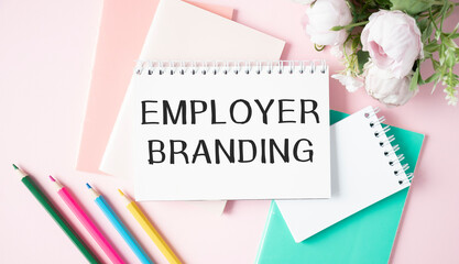 Text sign showing Employer Branding. Conceptual photo promoting company employer choice to desired target group Pens.