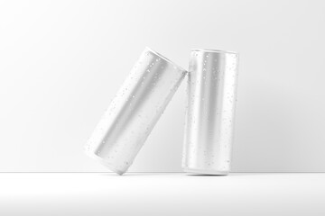 250ml Soda Can White Blank 3D Rendering Mockup