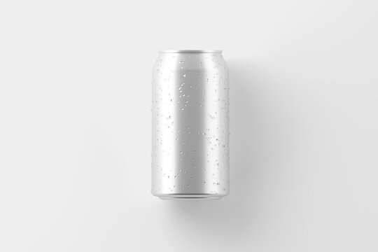 330ml Soda Can White Blank 3D Rendering Mockup