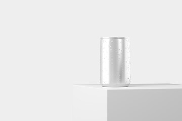 150ml Soda Can White Blank 3D Rendering Mockup