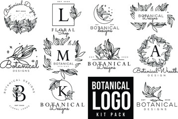 Minimal Botanical Logo and botanical Frame