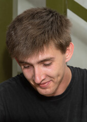 Fototapeta premium Shy smiling man.