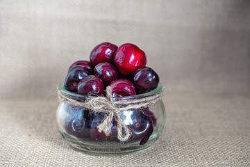 macro photo of strawberries and cherries