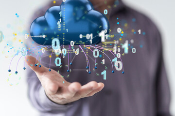 data Internet infrastructure concept. Abstract technology background. 3D rendering.