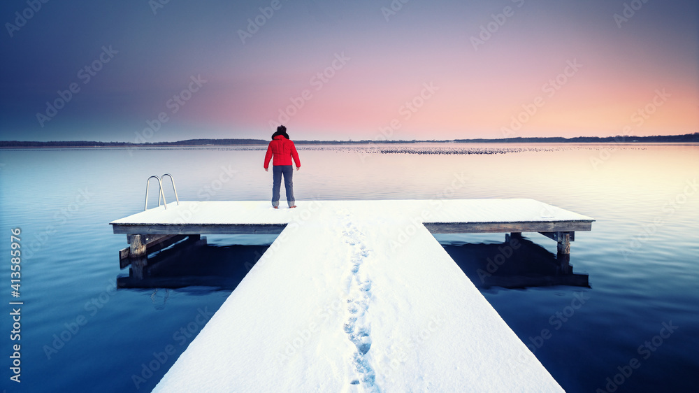 Wall mural Winter am See