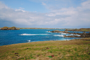 view of the coast of Brittany, France.