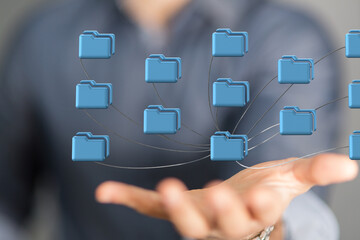 Cloud computing concept.Abstract cloud connection technology background.