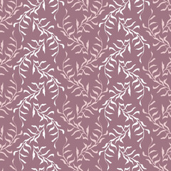 Botanical seamless vector pattern in muted pink. Surface print design for fabrics, stationery, scrapbook paper, gift wrap, textiles, home decor, backgrounds, and packging.
