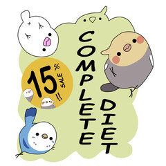 parrots, japan style, pastel color, cockatiel, nice, fun, sale, cute, cartoon