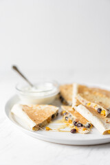 Black Bean Quesadilla, Cheese and Sour Cream